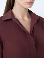 Silk Canvas Shirt for Women - Cherry - Max Mara UAE