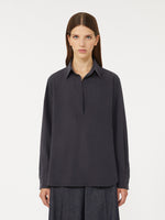 Silk Canvas Shirt for Women - Ultramarine - Max Mara UAE