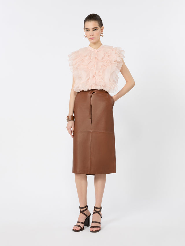 max mara sleeveless ruched silk shirt for women