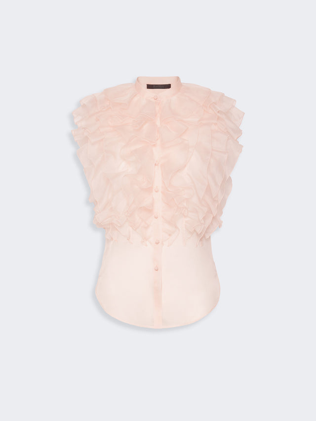 max mara sleeveless ruched silk shirt for women
