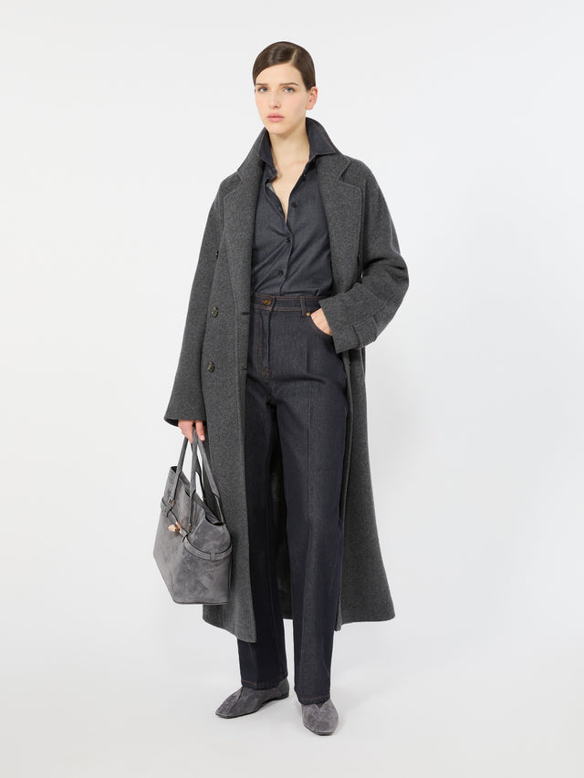 max mara denim-look cotton shirt for women