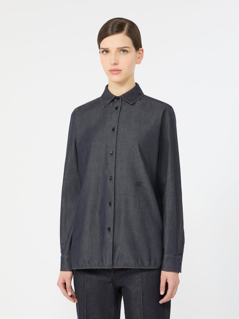 max mara denim-look cotton shirt