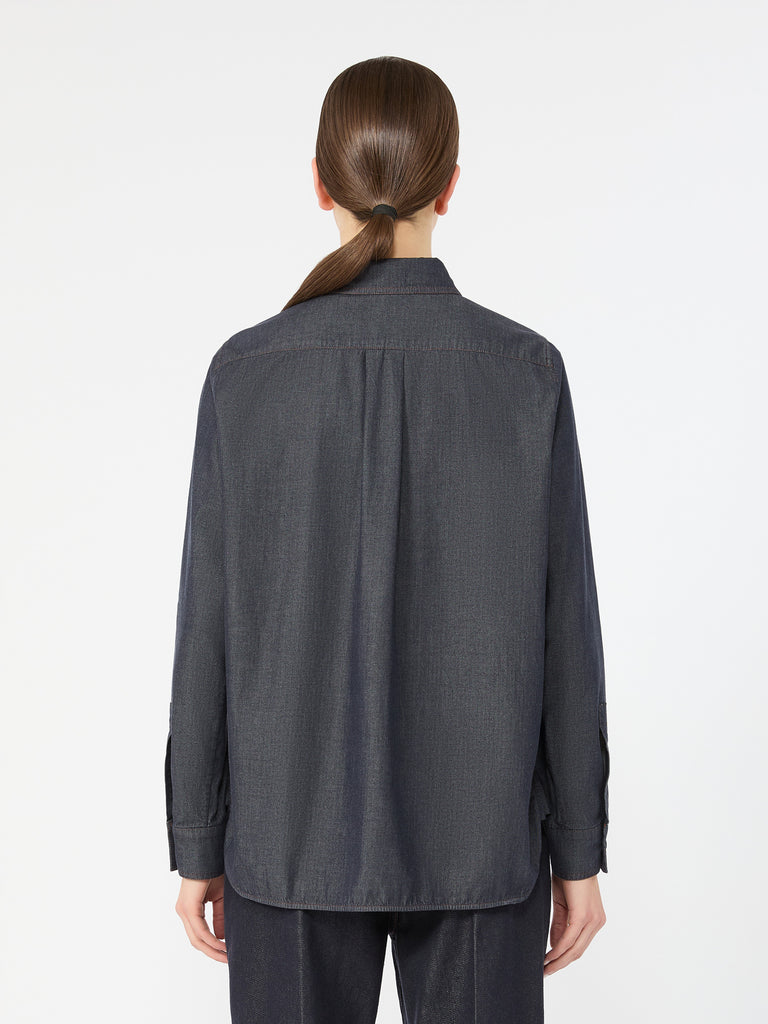 max mara denim-look cotton shirt