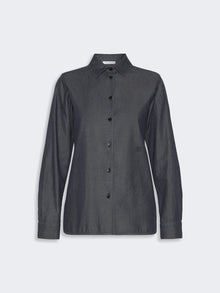 Denim-Look Cotton Shirt for Women - Ultramarine - Max Mara UAE
