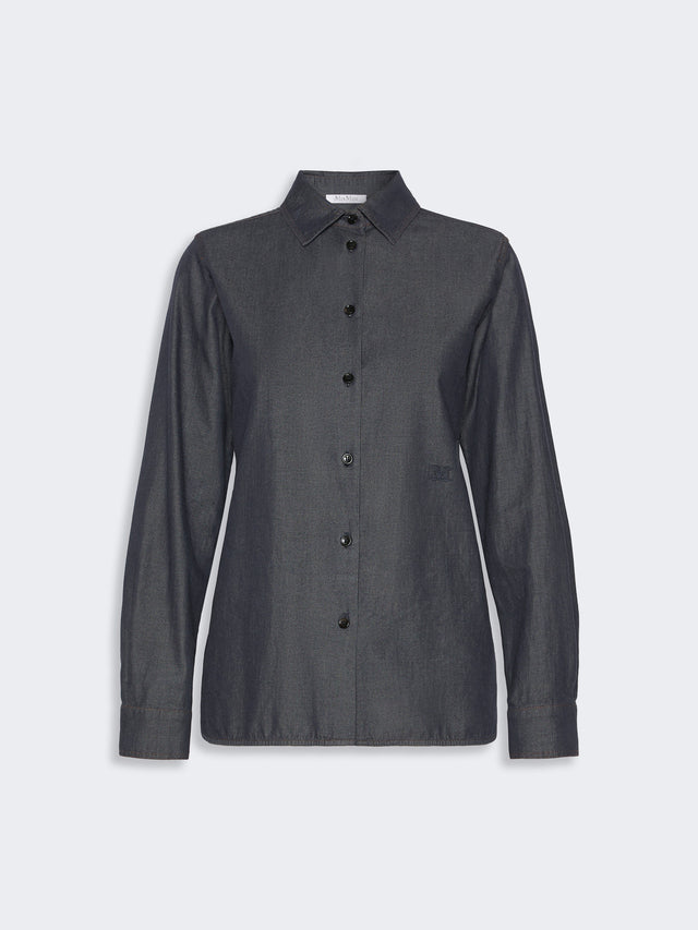 max mara denim-look cotton shirt for women