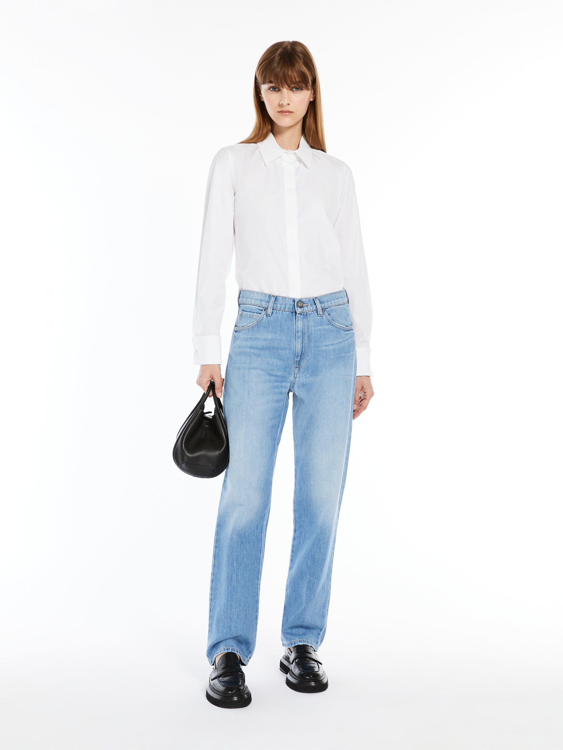 Cotton Logo Shirt for Women - Optical White - Max Mara UAE