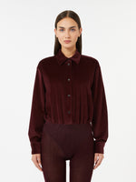 Velvet Bodysuit Shirt for Women - Cherry - Max Mara UAE
