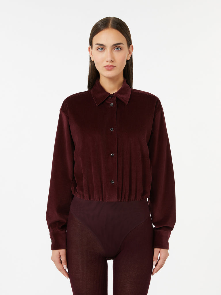 max mara velvet bodysuit shirt