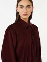Velvet Bodysuit Shirt for Women - Cherry - Max Mara UAE