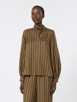 max mara stripe-print silk blouse for women