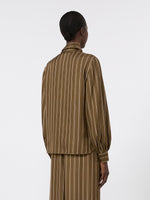 max mara stripe-print silk blouse for women