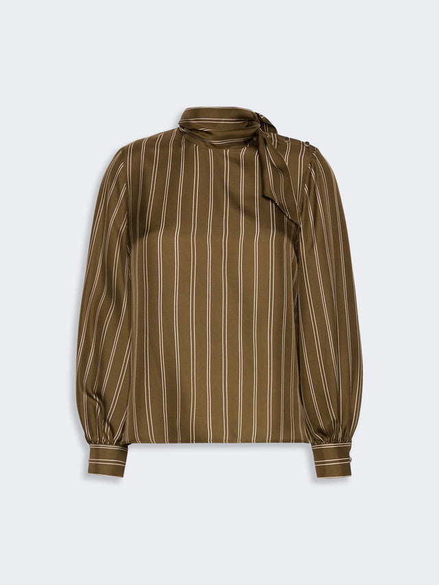 max mara stripe-print silk blouse for women