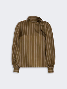 max mara stripe-print silk blouse for women