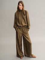 max mara stripe-print silk blouse for women