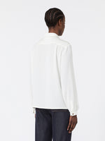 max mara ruffled silk charmeuse shirt for women