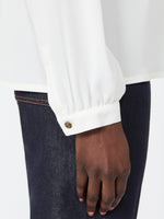 max mara ruffled silk charmeuse shirt for women