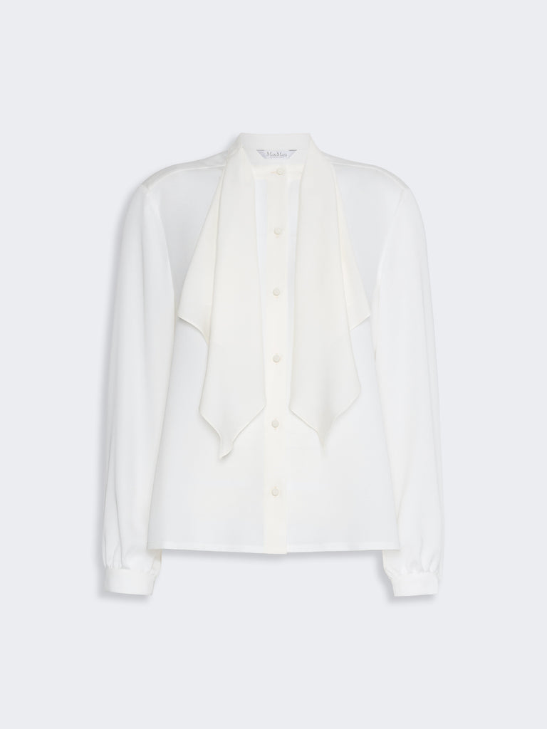 max mara ruffled silk charmeuse shirt