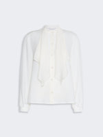 max mara ruffled silk charmeuse shirt for women