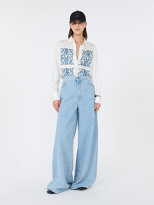 Silk Print Shirt for Women - Ocean - Max Mara UAE