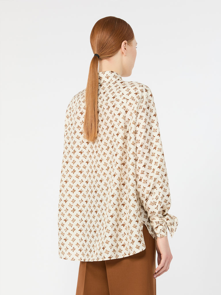 max mara oversized printed silk shirt