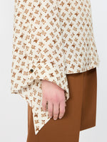 Oversized Printed Silk Shirt for Women - White - Max Mara UAE