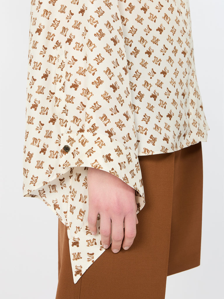 max mara oversized printed silk shirt