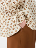 Oversized Printed Silk Shirt for Women - White - Max Mara UAE