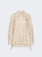 Oversized Printed Silk Shirt for Women - White - Max Mara UAE