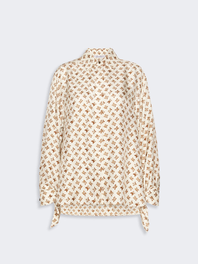 max mara oversized printed silk shirt