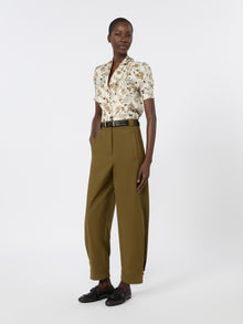 Printed Silk Twill Shirt for Women - White - Max Mara UAE