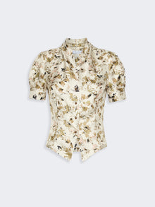 Printed Silk Twill Shirt for Women - White - Max Mara UAE