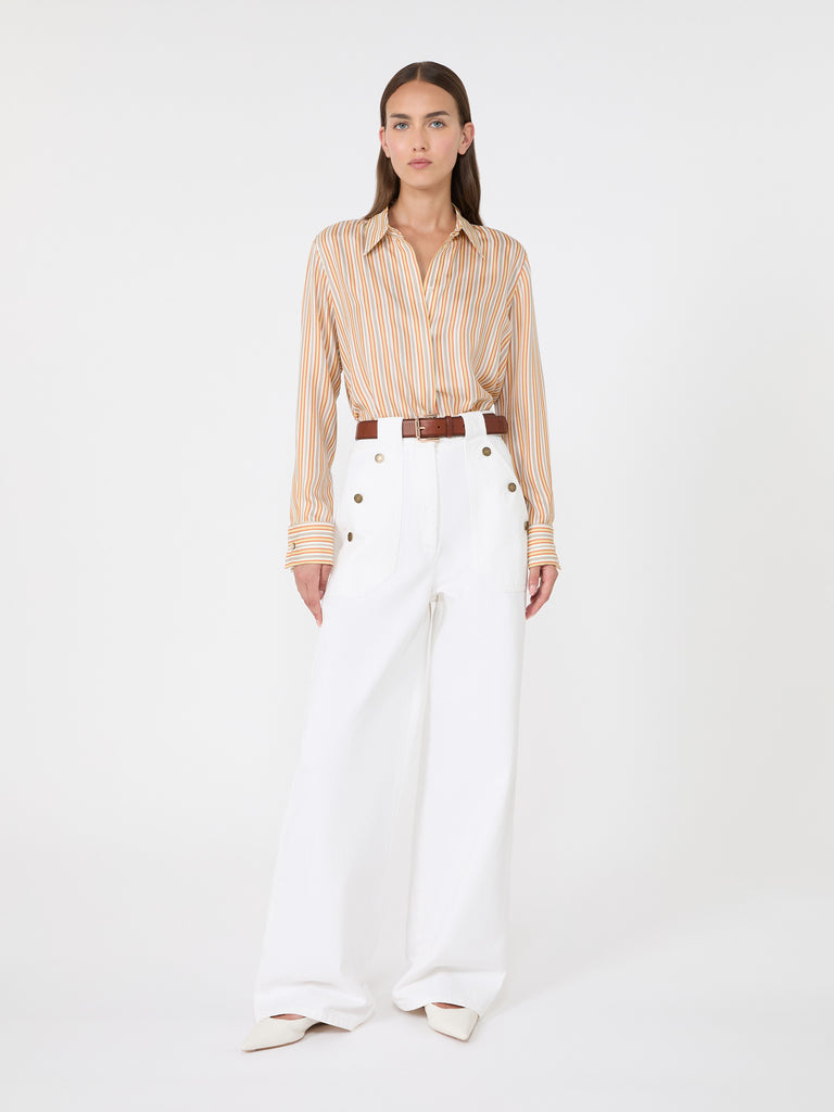 max mara stripe-print silk shirt