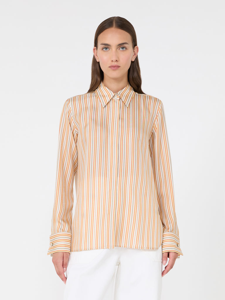 max mara stripe-print silk shirt