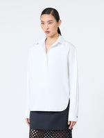 Stretch Cotton Shirt for Women - Optical White - Max Mara UAE