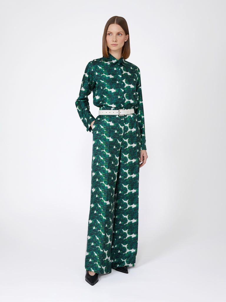 max mara mannish printed silk shirt