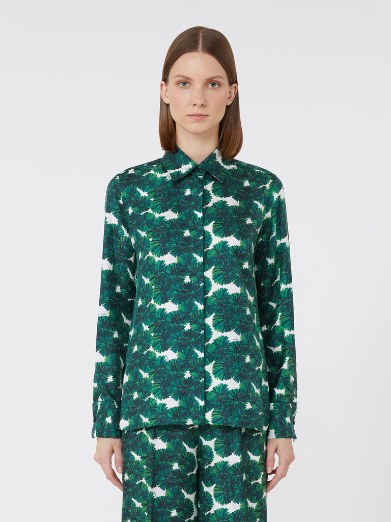 max mara mannish printed silk shirt