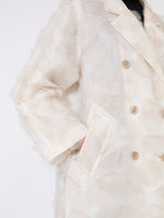 max mara double-breasted overcoat in fil coupÃ© jacquard for women