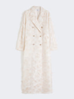 max mara double-breasted overcoat in fil coupÃ© jacquard for women