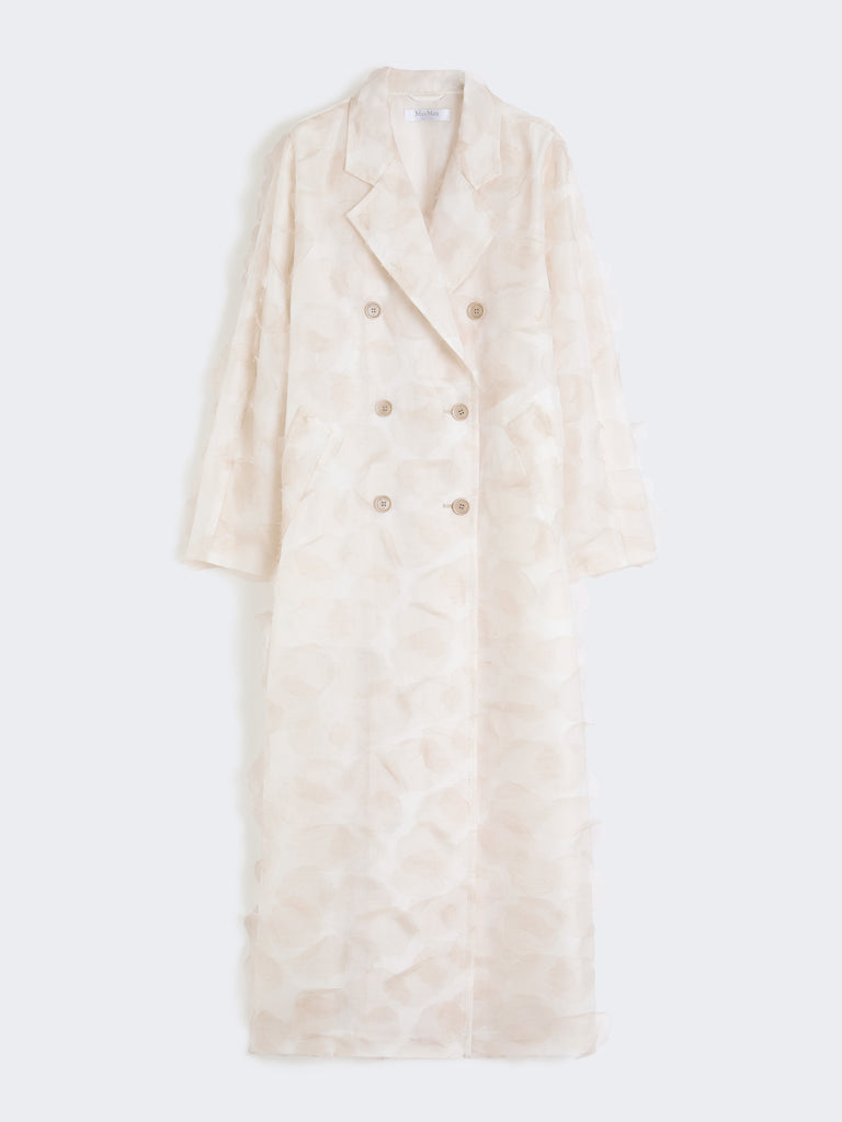 max mara double-breasted overcoat in fil coupé jacquard