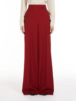 Gabardine Wool Trousers for Women - Red - Max Mara UAE