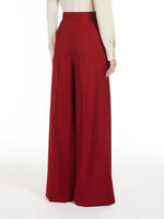 Gabardine Wool Trousers for Women - Red - Max Mara UAE