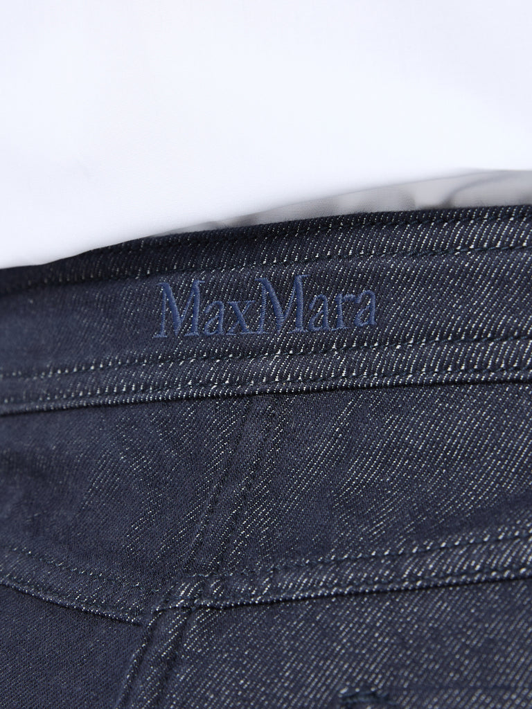 max mara denim-look cotton trousers