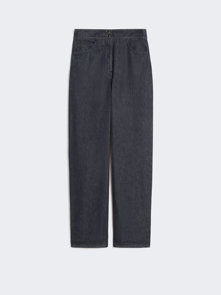 max mara denim-look cotton trousers