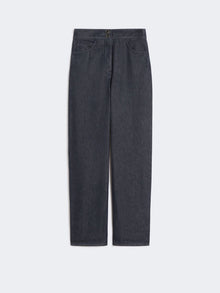 Denim-look cotton trousers