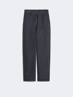 Denim-look cotton trousers