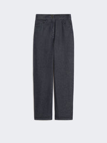 Denim-Look Cotton Trousers for Women - Midnightblue - Max Mara UAE