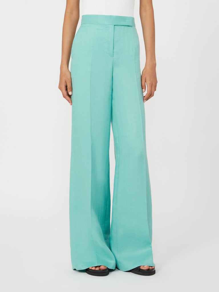 max mara herringbone linen twill trousers