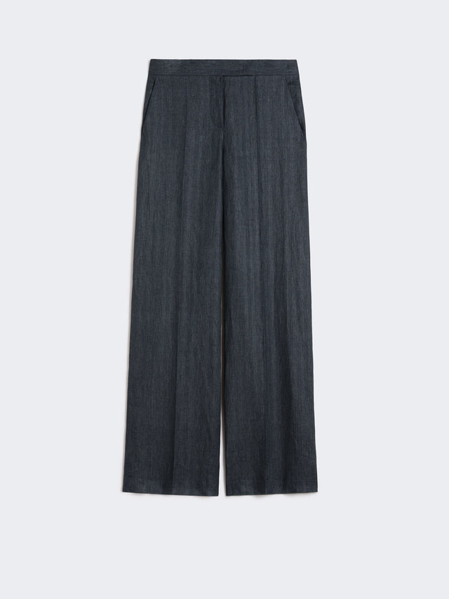 max mara herringbone linen twill trousers for women