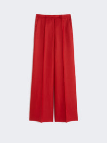 Wide-Fit Linen Trousers for Women - Red - Max Mara UAE