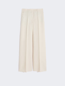 Wide-Fit Linen Trousers for Women - Beige - Max Mara UAE